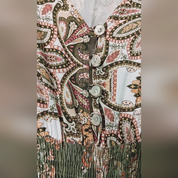 Floral Green Dress Size L - Picture 2 of 10